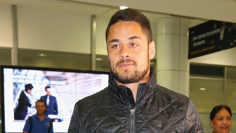 SYDNEY, AUSTRALIA - JUNE 30:  Jarryd Hayne arrives at Sydney International Airport on June 30, 2016 in Sydney, Australia. Radradra has been in Fiji on an e