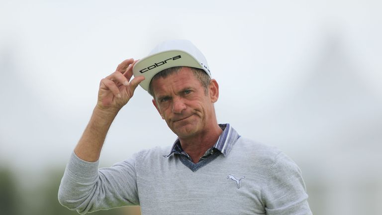 Jesper Parnevik of Sweden in action during the second round of the Senior Open Championship played at Carnoustie 