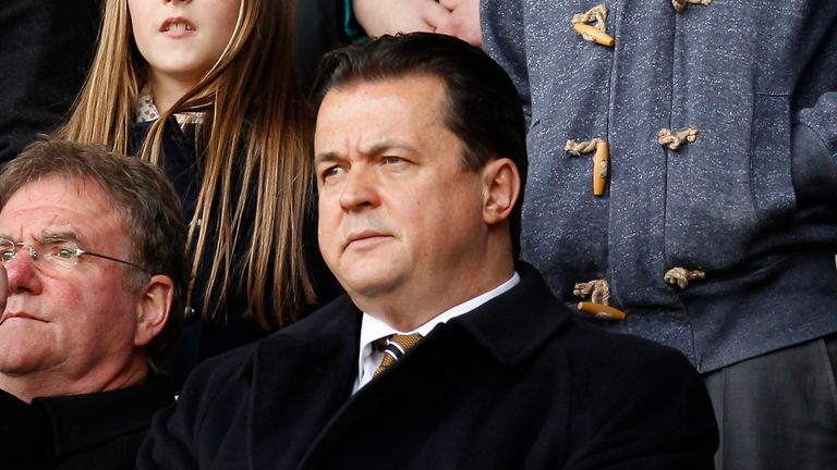 Wolverhampton Wanderers's Chief Executive Jez Moxey awaits kick off during an English Premier League football match between Wolverhampton Wanderers and Man