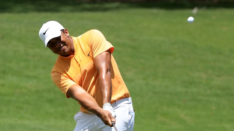AUBURN, AL - JULY 16:  Jhonattan Vegas of Venezuela hits off the fourth hole during the third round of the Barbasol Championship at the Robert Trent Jones 