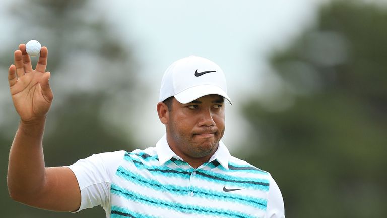 Jhonattan Vegas after his birdie putt on the 18th green during the final round of the RBC Canadian Open