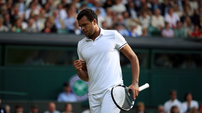 Jo-Wilfried Tsonga during his match against Andy Murray