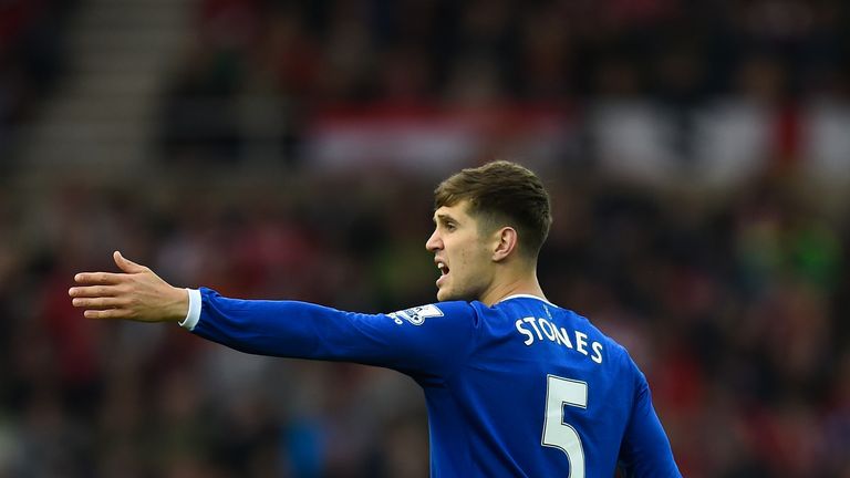 Everton player John Stones reacts during the Barclays Premier League match between Sunderland and Everton at the Stadium of Light