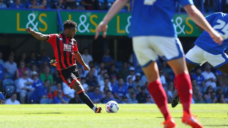 Jordon Ibe scores his first goal for Bournemouth in a pre-season friendly against Portsmouth