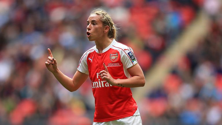 LONDON, ENGLAND - MAY 14: Jordan Nobbs of Arsenal in action during the SSE Women's FA Cup Final between Arsenal Ladies and Chelsea Ladies at Wembley Stadiu