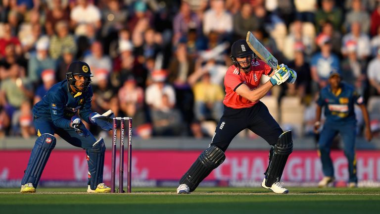 Jos Buttler of England bats during the Natwest International T20 match between England and Sri Lanka at Ageas Bowl