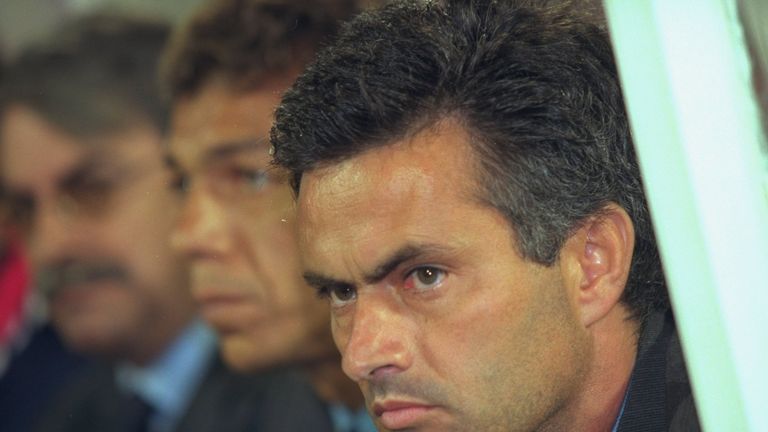 28 Sep 2000:  Portrait of Jose Mourinho the Benfica Coach during the UEFA Cup first round second leg match against Halmstads at the Stadium of Light