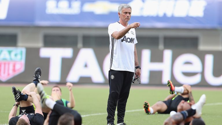  Manager Jose Mourinho of Manchester United speaks