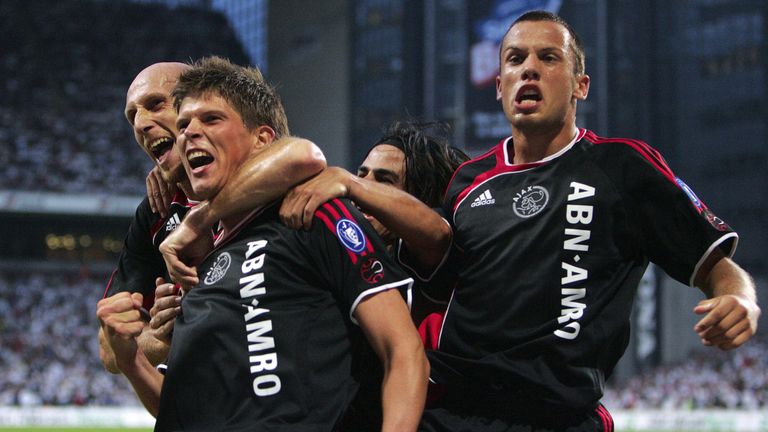 Klass Jan Huntelaar (second left) is still a regular scorer for Schalke now after starring for Ajax a decade ago