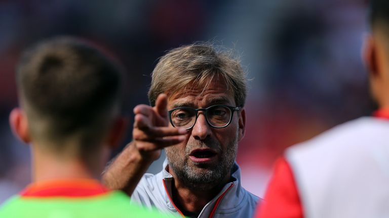 WIGAN, ENGLAND - JULY 17:  Jurgen Klopp manager of Liverpool during the Pre-Season Friendly match between Wigan Athletic and Liverpool at JJB Stadium on Ju