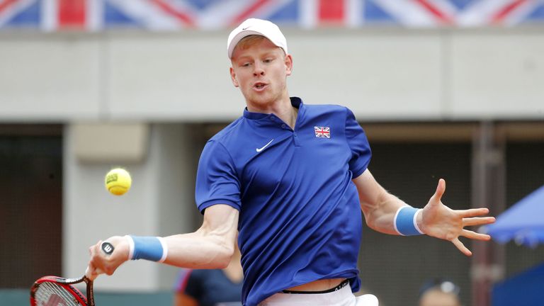 Kyle Edmund in full flow on Sunday