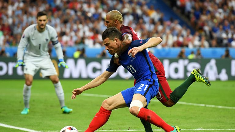 Laurent Koscielny played the final of Euro 2016 with a heavily-strapped knee