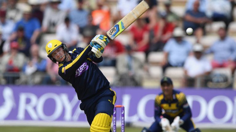 Hampshire batsman Liam Dawson hit s century at Swansea