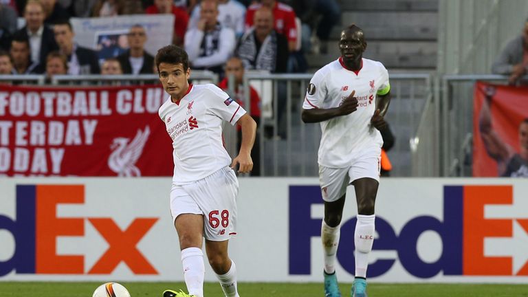 BORDEAUX, FRANCE - SEPTEMBER 17: Pedro Chirivella for Liverpool FC in action during the Europa League game between FC Girondins de Bordeaux and Liverpool F