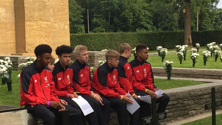 Liverpool's U16s visited the Fricourt German War Cemetery