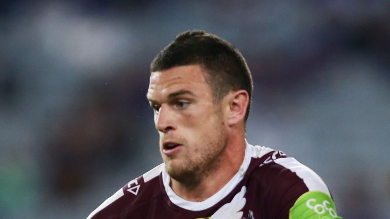 SYDNEY, AUSTRALIA - APRIL 17:  Luke Burgess of the Sea Eagles runs with the ball during the round seven NRL match between the Canterbury Bulldogs and the M