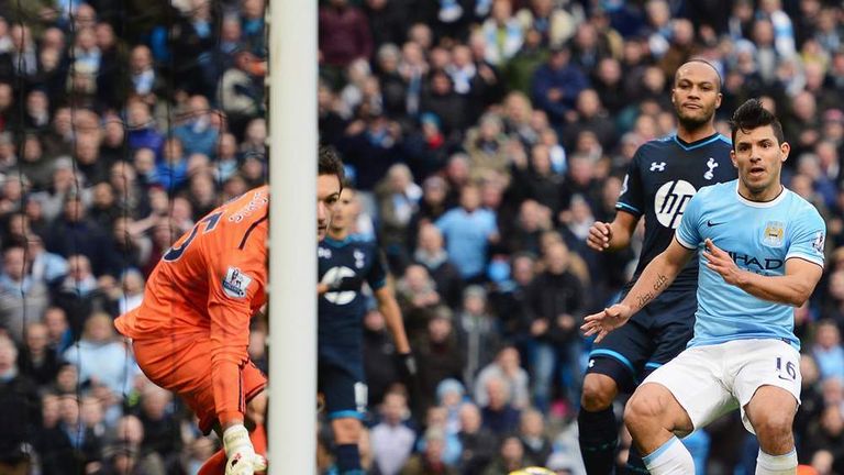 Sergio Aguero Scores Man City 6-0 Tottenham