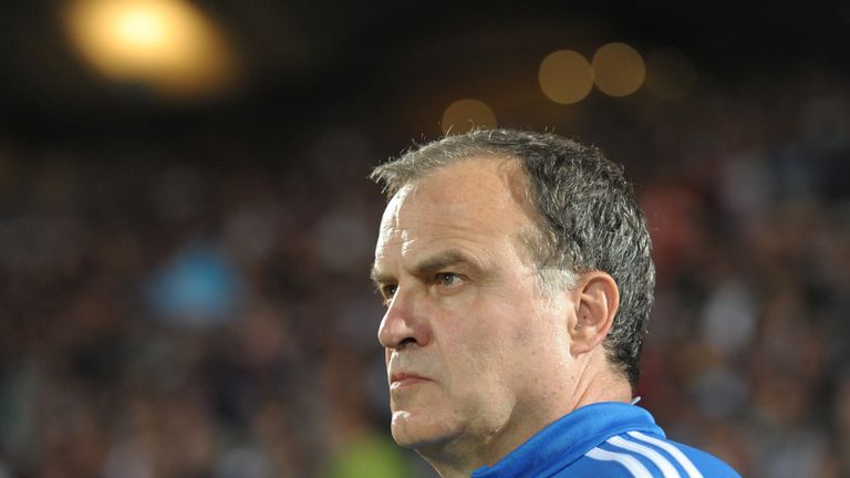 Marseille's Argentinian head coach Marcelo Bielsa looks on during the French L1 football match between Girondins de Bordeaux (FCGB) and Marseille (OM) on A
