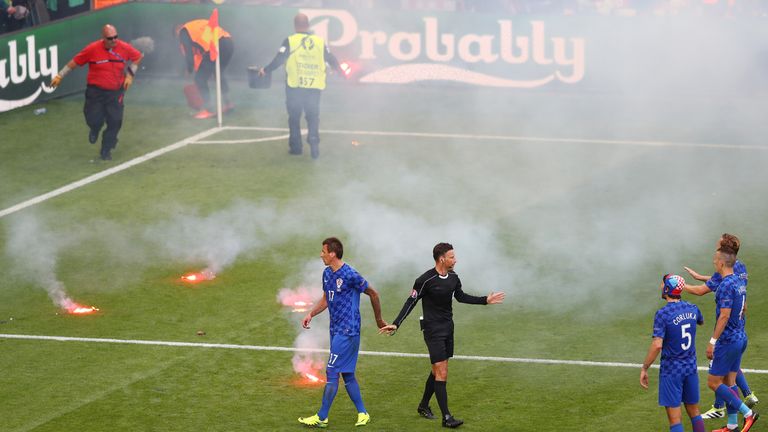 Mark Clattenburg halted Croatia's Euro 2016 draw with Czech Republic after trouble in the stands