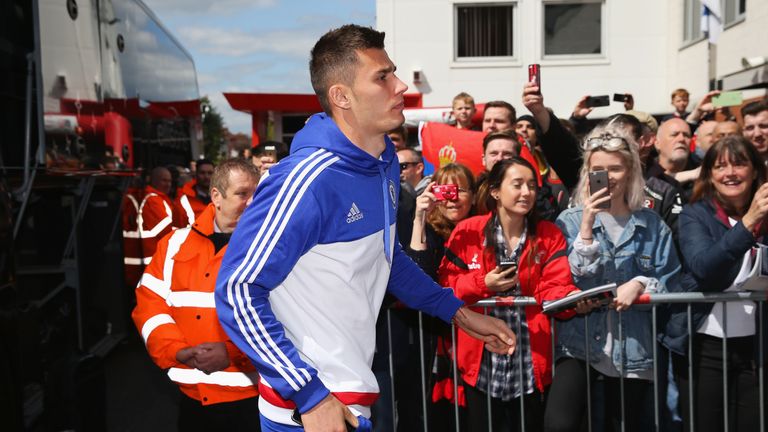 BOURNEMOUTH, ENGLAND - APRIL 23: Matt Miazga of Chelsea arrives prior to the Barclays Premier League match between A.F.C. Bournemouth and Chelsea at the Vi