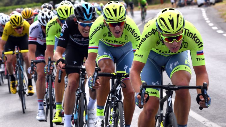 Michael Valgren leads on stage 11 of the 2016 Tour de France