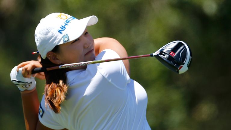 SAN MARTIN, CA - JULY 07:  Mirim Lee of South Korea tees off on the 7th hole during the first round of the U.S. Women's Open at CordeValle Golf Club on Jul