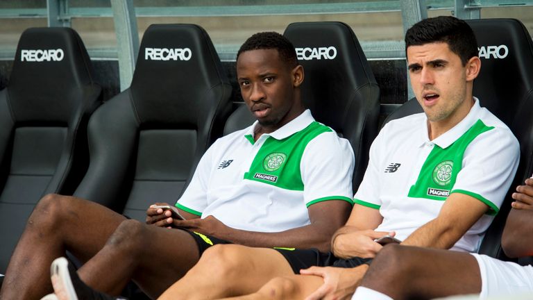 03/07/16 PRE-SEASON FRIENDLY ..  STURM GRAZ V CELTIC ..  STADUIM GRAZ LIEBENAU - AUSTRIA ..  Celtic's Moussa Dembele (left) and Tom Rogic