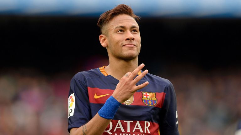 Barcelona forward Neymar celebrates