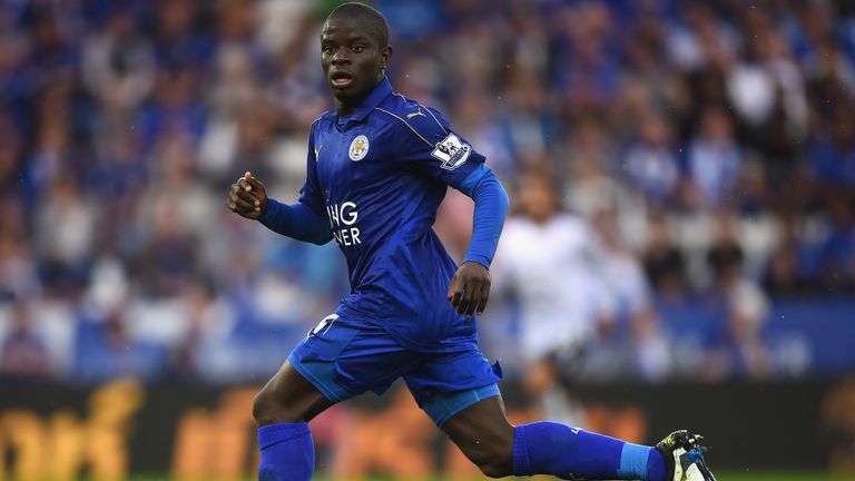 N'Golo Kante of Leicester City in action