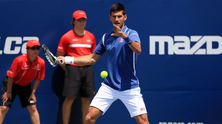 Novak Djokovic won his opening singles match in Canada