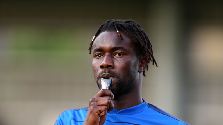 KINGSTON UPON THAMES, ENGLAND - JULY 27:  Pape Souare of Crystal Palace during the Pre-Season Friendly match between AFC Wimbledon and Crystal Palace at Th