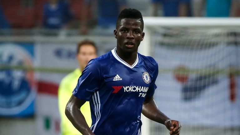 VELDEN, AUSTRIA - JULY 20:  Papy Djilobodji of Chelsea in action during the friendly match between WAC RZ Pellets and Chelsea F.C. at Worthersee Stadion on