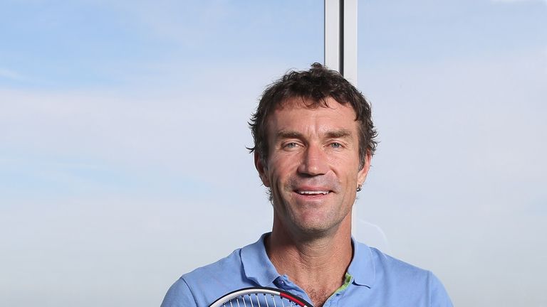 LONDON, ENGLAND - JUNE 25:  Former Wimbledon Champion Pat Cash poses for a portrait during an ellesse photo call at The View from The Shard on June 25, 201