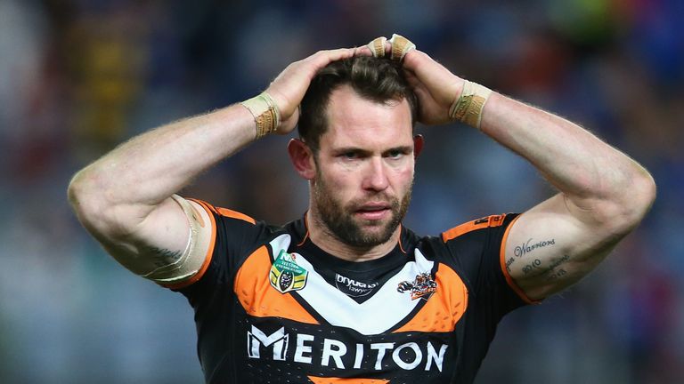 SYDNEY, AUSTRALIA - JULY 06:  Pat Richards of the Wests Tigers looks dejected after defeat during the round 17 NRL match between the Wests Tigers and the P