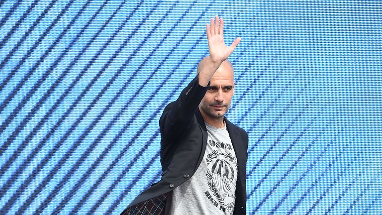 New Manchester City manager Josep Guardiola during the Cityzens weekend at the City Football Academy