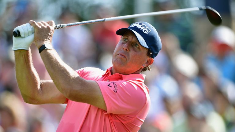 Phil Mickelson during the first round of the 2016 PGA Championship at Baltusrol