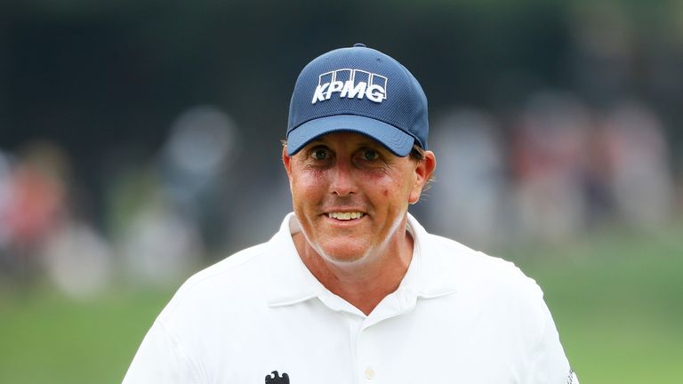 Phil Mickelson during the third round of the 2016 PGA Championship at Baltusrol