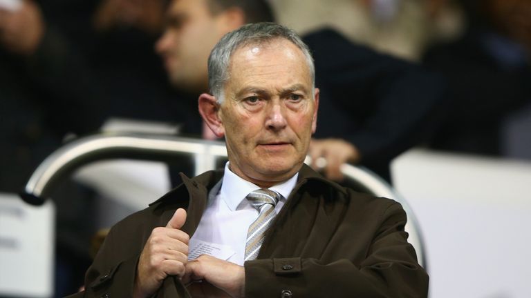 Premier League Chief Executive Richard Scudamore looks on during the Capital One Cup Fourth Round match Tottenham Hotspur and Brighton