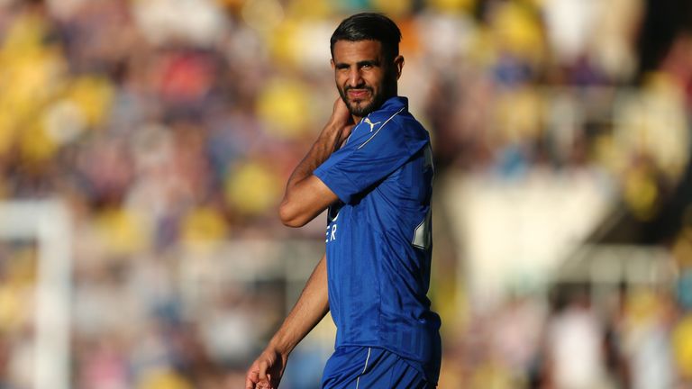 Riyad Mahrez was in action for Leicester at the Kassam on Tuesday night