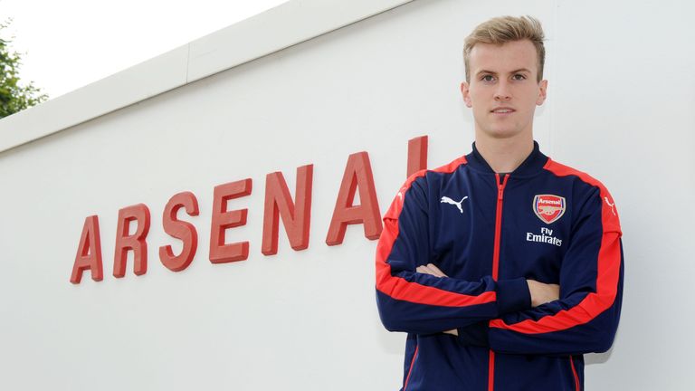 Arsenal unveil new signing Rob Holding at London Colney on July 21, 2016 in St Albans, England. (Photo by Stuart MacFarlane/Arsenal FC via Getty Images)
