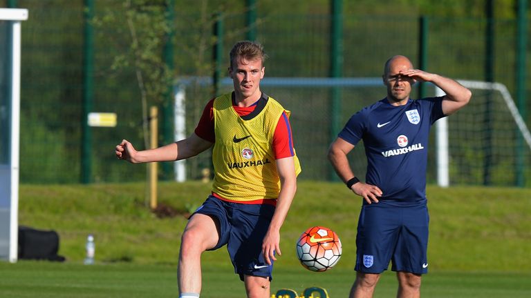 BURTON-UPON-TRENT, ENGLAND - MAY 16:  Rob Holding of England U21 during the England U21 Training Session and Press Conference at St Georges Park on May 16,