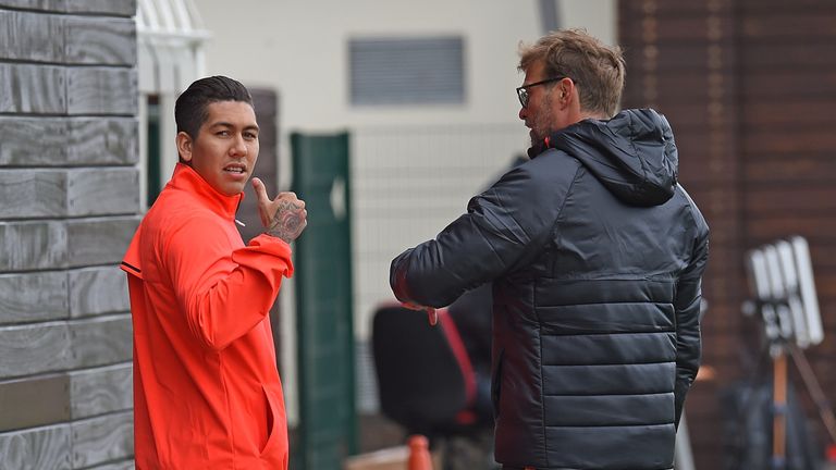 Roberto Firmino was another of Liverpool's stars being put through their paces