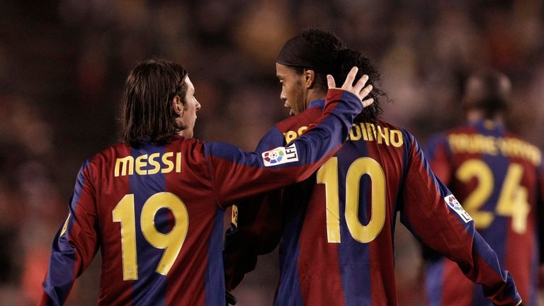 Ronaldinho played with Lionel Messi at Barcelona