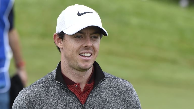 Rory McIlroy reacts on the 16th green during the second round of the 100th French Golf Open on July 1, 2016 at Le Golf National