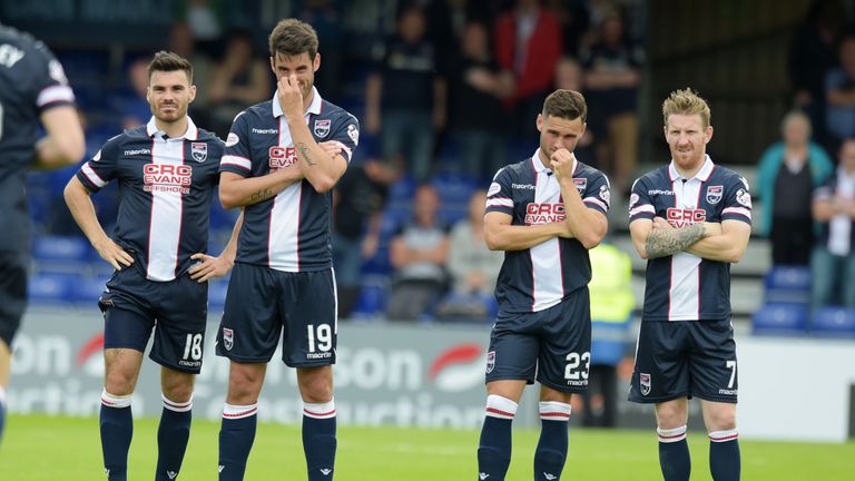 Ross County players react to penalty shoot-out defeat