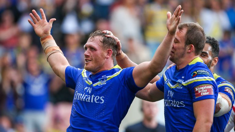 Ben Westwood (left) was among Warrington's nine tryscorers