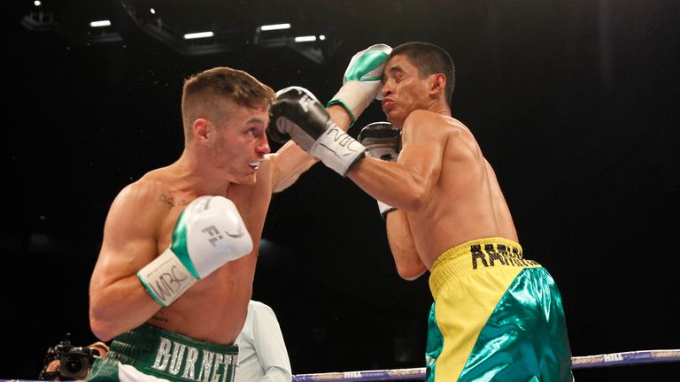 LEEDS RUMBLE.FIRST DIRECT ARENS.,LEEDS.PIC;LAWRENCE LUSTIG.WBC INTERNATIONAL BANTAMWEIGHT TITLE.RYAN BURNETT V CESAR RAMIREZ