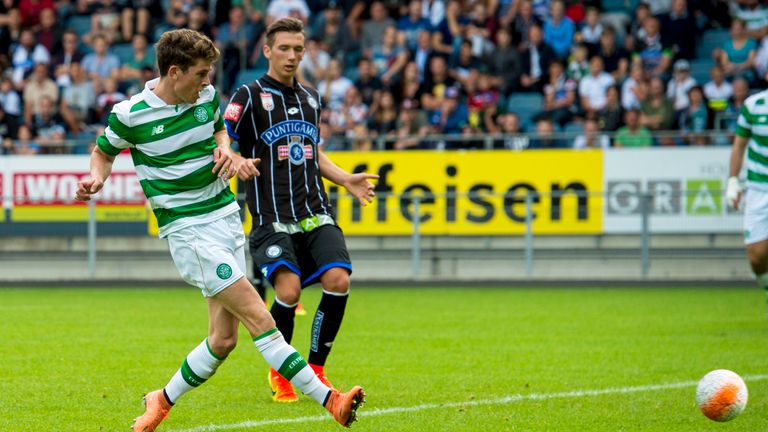 03/07/16 PRE-SEASON FRIENDLY .. STURM GRAZ V CELTIC .. STADUIM GRAZ LIEBENAU - AUSTRIA .. Celtic's Ryan Christie opens the scoring