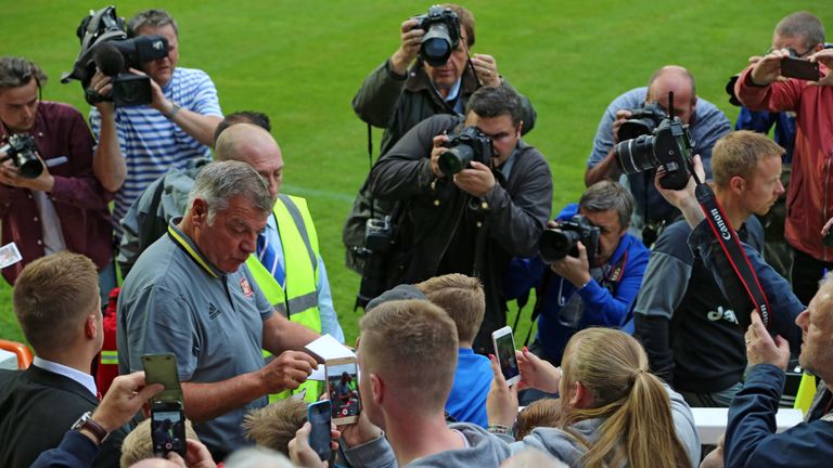 Sam Allardyce was at Hartlepool for a friendly on Wednesday night