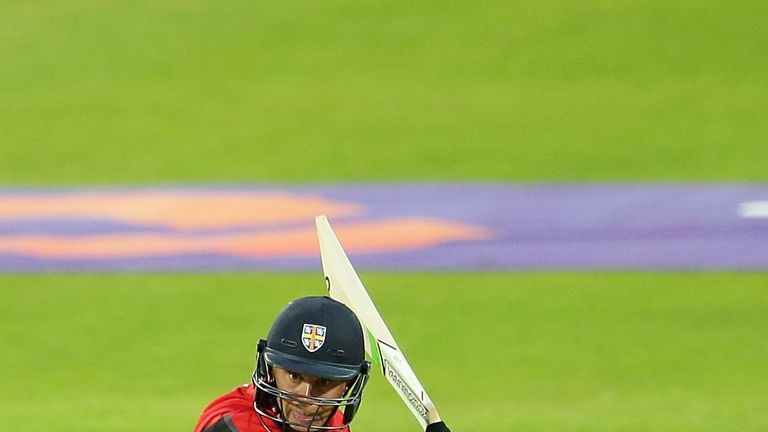 LEEDS, ENGLAND - JULY 20: Scott Borthwick of Durham Jets bats during the NatWest T20 Blast match between Yorkshire Vikings and Durham Jets at Headingley on